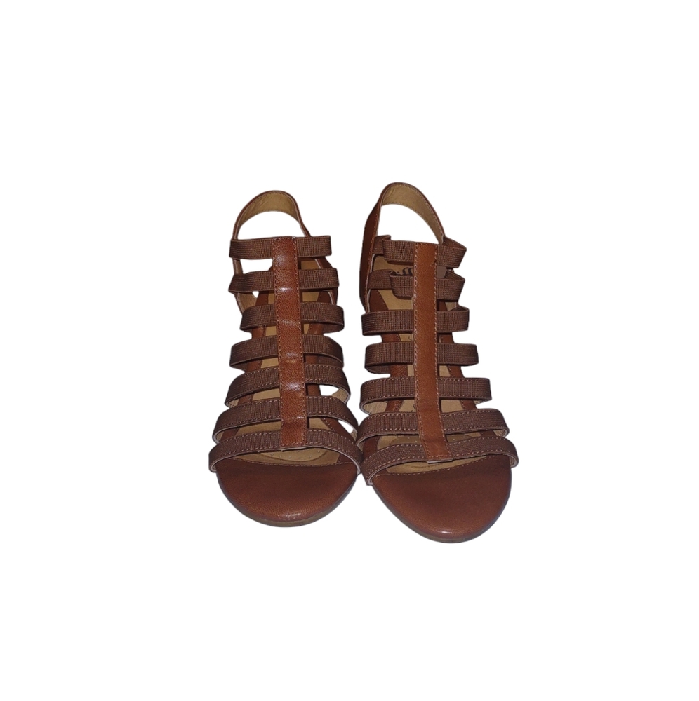 Söfft Shoes Brown  Snake Skin Print Wedge Heel Sandals size 8.5 M